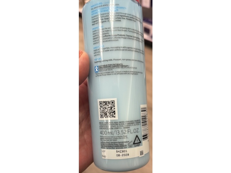 La Roche-Posay Moisturizing Milky Cleanser, 13.52 fl oz/400 mL