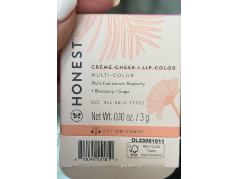 Honest Beauty 2-in-1 Creme Cheek Blush + Lip Color, Cotton Candy, .10 oz/3 g