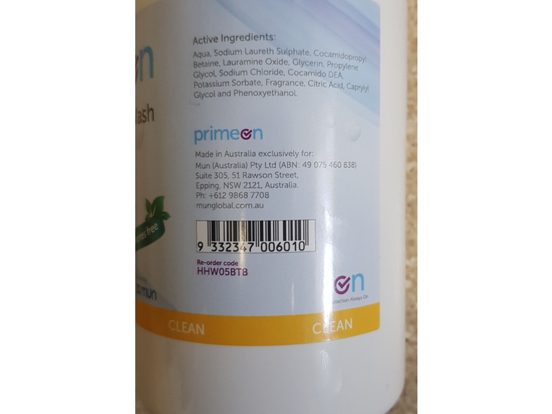 Mun Primeon Hand & Body Wash, Clean, 500 mL