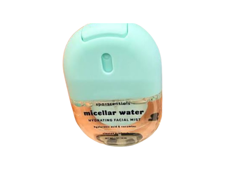 Spa Scentials Micellar Water Hydrating Facial Mist, Hyaluronic Acid & Cucumber, 1 fl oz/30 mL