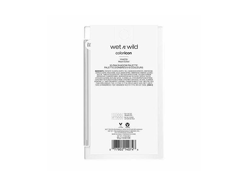 Wet N Wild Color Icon 10-Pan Makeup Palette, Heart & Sol, 0.42 oz / 12 g