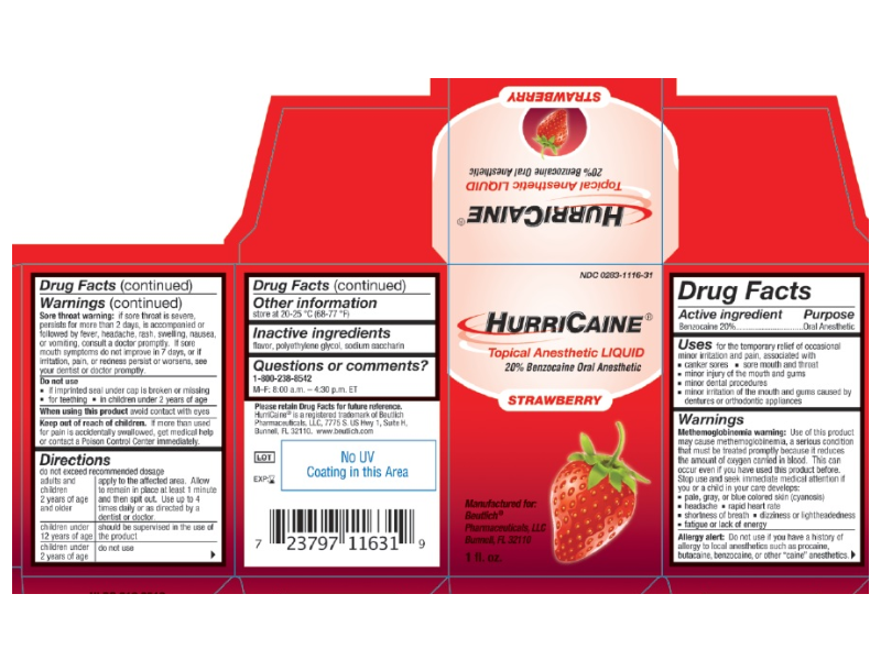 Hurricaine (benzocaine) Topical Anesthetic Liquid, Beutlich Pharmaceuticals (RX)