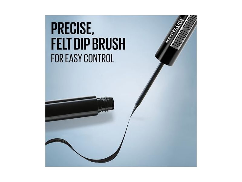 Maybelline New York Tattoo Studio Dip-Ink Liquid Eyeliner, 100 Black Track, 0.06 fl oz/2 mL