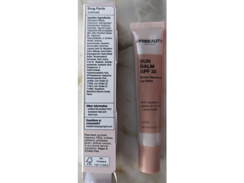 Inn Beauty Sun Lip Balm, SPF 30, Latte, 0.6 oz/17 g