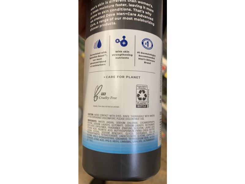 Dove Men+Care Replenishing Body Wash For Rough Skin, 18 fl oz/532 ml