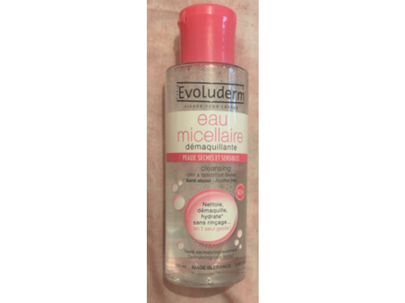 Evoluderm Dry & Sensitive Skins Micellar Cleansing Water, 3.38 fl oz/100 mL