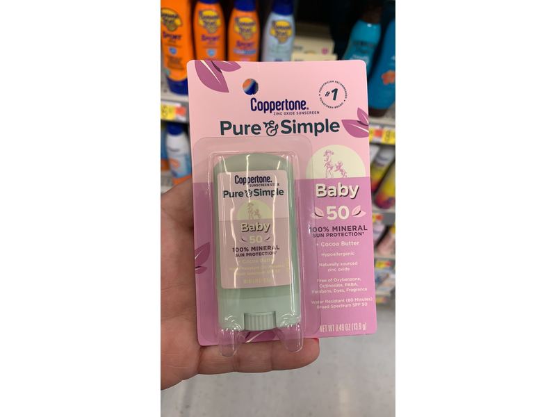 Coppertone Pure & Simple Baby SPF 50 Sunscreen Stick, 0.49 Ounce