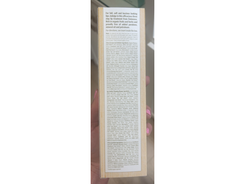 Eminence Organic Skin Care Lip Trio Kit, 0.27 fl oz/8 mL