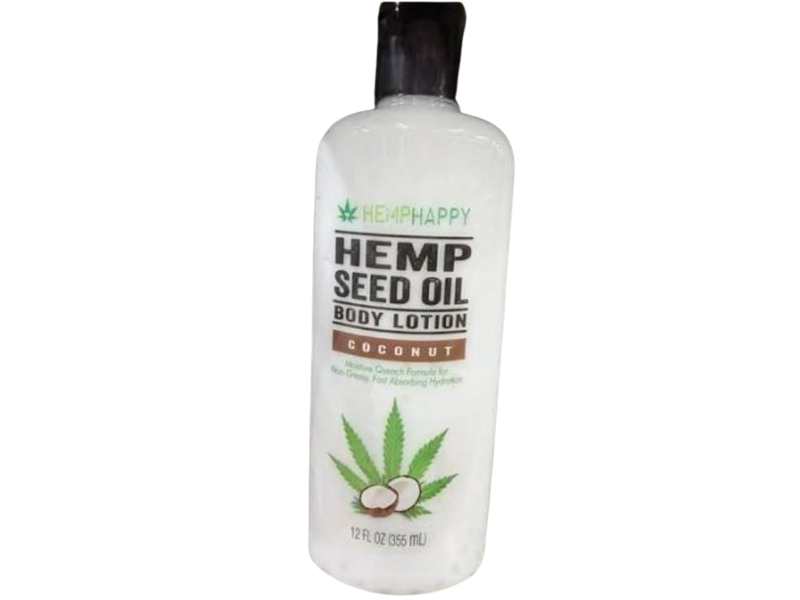 Hemphappy Hemp Seed Oil Body Lotion, Coconut, 12 fl oz/355 mL