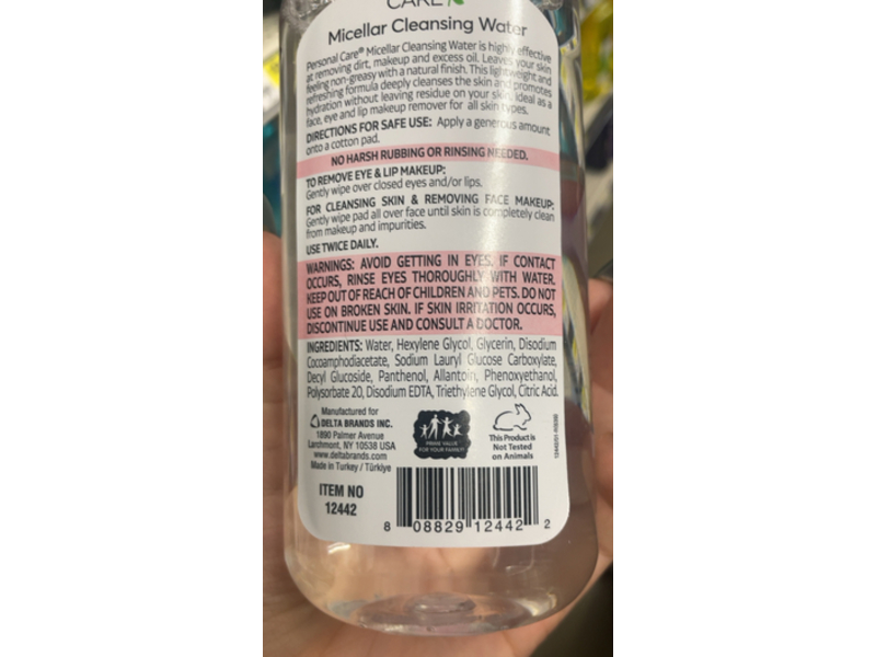 Personal Care All-In-One Micellar Cleansing Water, 13.5 fl oz/400 mL