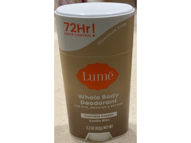 Lume Whole Body Deodorant, Vanilla Bliss, 2.2 oz/62 g