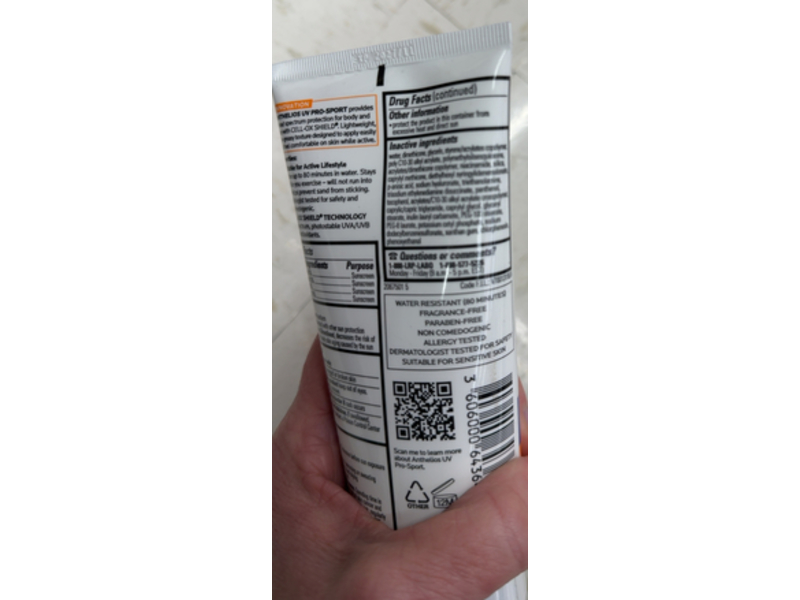 La Roche Posay Anthelios UV Pro-Sport Sunscreen, SPF 50, 6.7 fl oz/200 mL