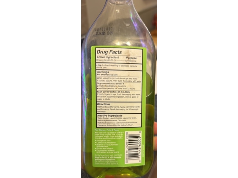 Up&Up Anti-Bacterial Hand Soap & Dishwashing Liquid, Green Apple Scent, 28 fl oz/828 mL