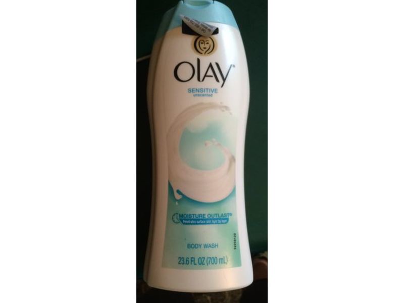 Olay Sensitive Body Wash, Unscented, 23.6 fl oz/700 mL