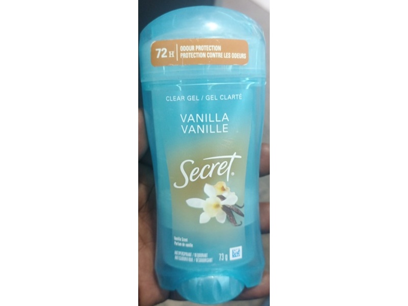 Secret Antiperspirant/Deodorant Clear Gel, Vanilla Scent, 73 g