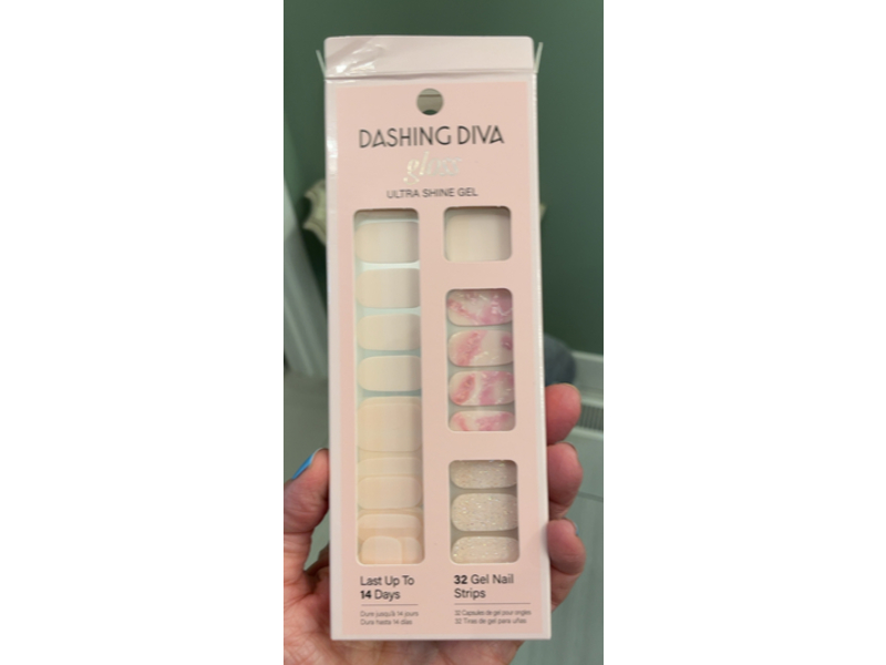 Dashing Diva Gloss Ultra Shine Gel Nail Strips, Maybe Marble, 32 Count