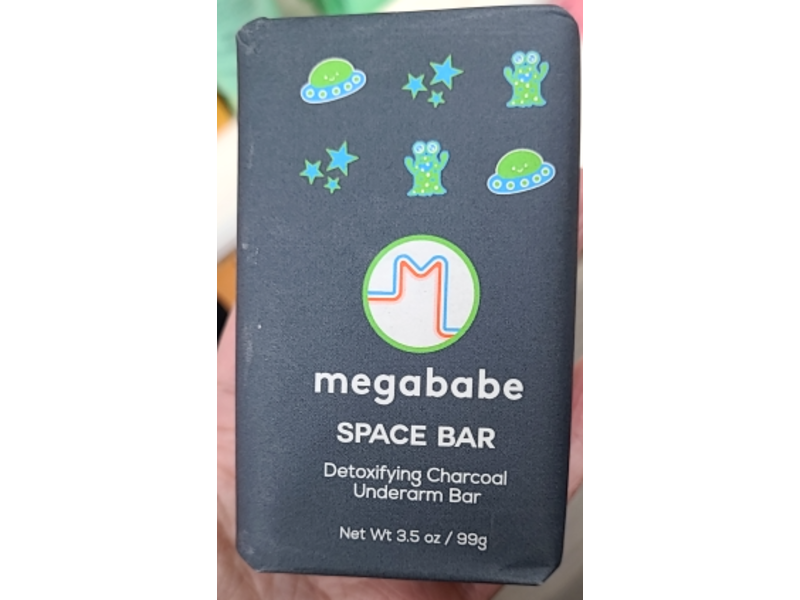 Megababe Space Bar Underarm Bar Soap, Detoxifying Charcoal, 3.5 oz/99 g