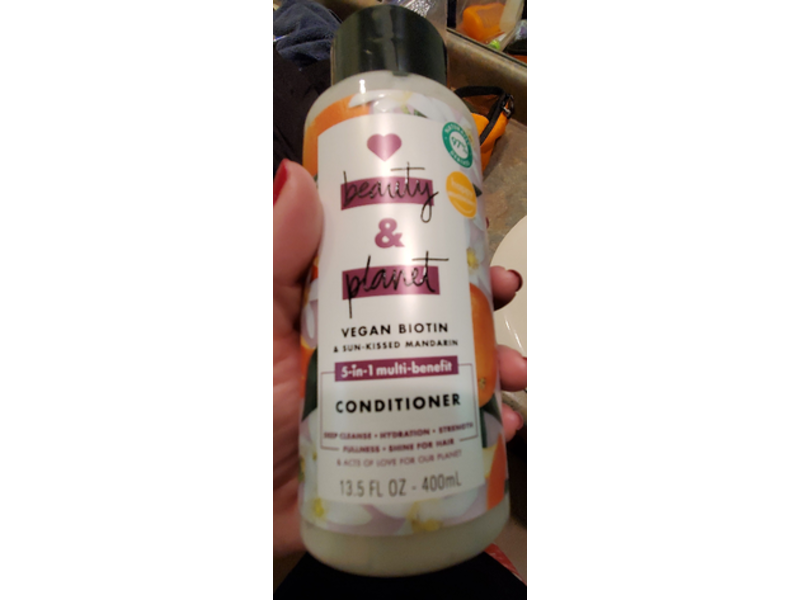 Love Beauty & Planet Conditioner, Vegan Biotin & Sun-Kissed Mandarin, 13.5 fl oz/400 mL