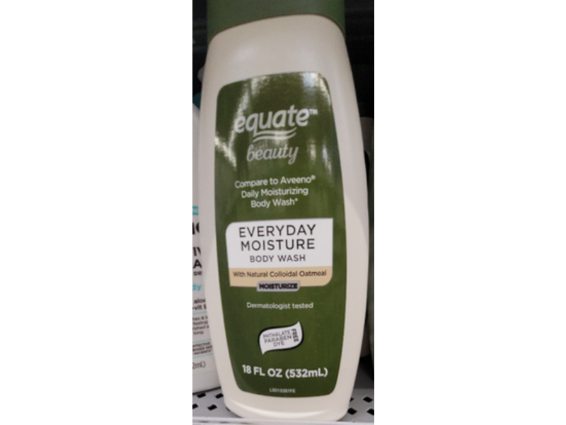 Equate Beauty Everyday Moisture Body Wash, Colloidal Oatmeal, 18 fl oz/532 mL