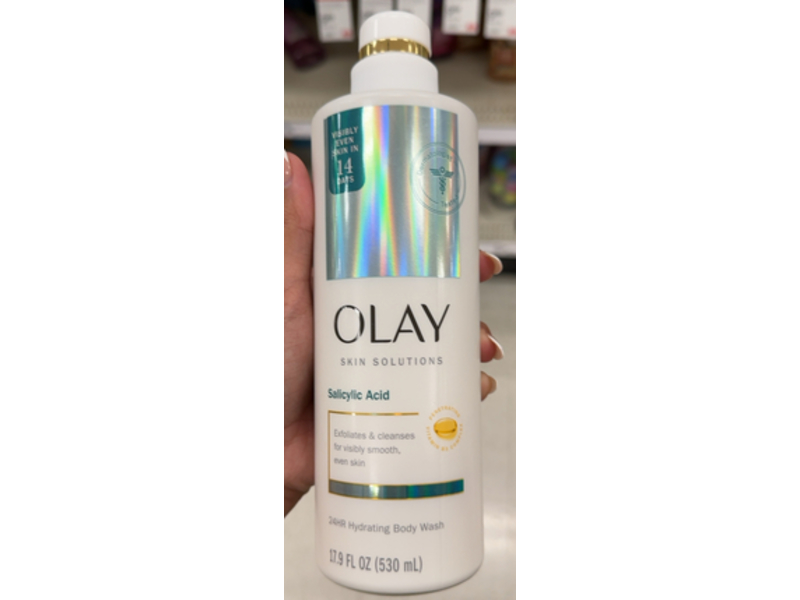 Olay Skin Solutions Hydrating Body Wash, Salicylic Acid, 17.9 fl oz/530 mL, Pack of 4