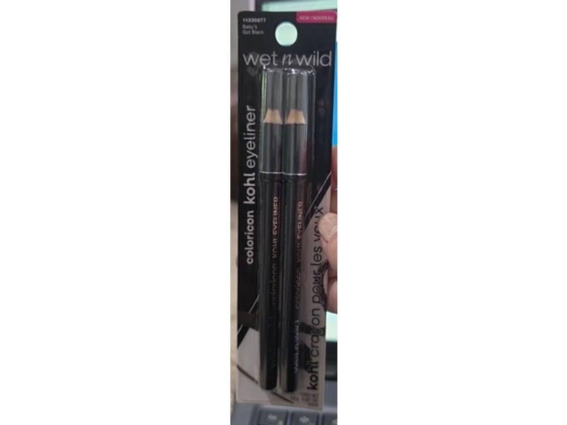 Wet N Wild Color Icon Kohl Eyeliner, Baby's Got Black, 0.021 oz/0.6 g, Pack Of 2