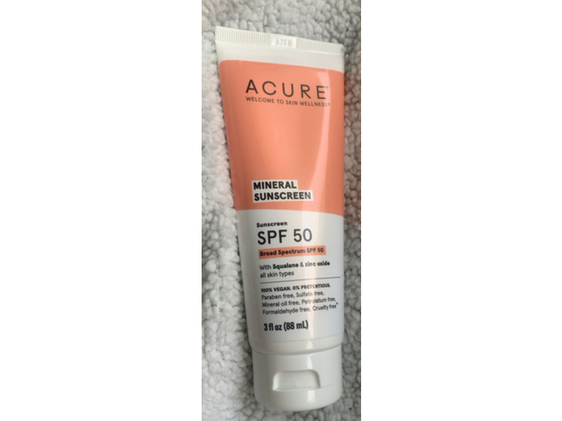 Acure Mineral Sunscreen, SPF 50, 3 fl oz/88 mL