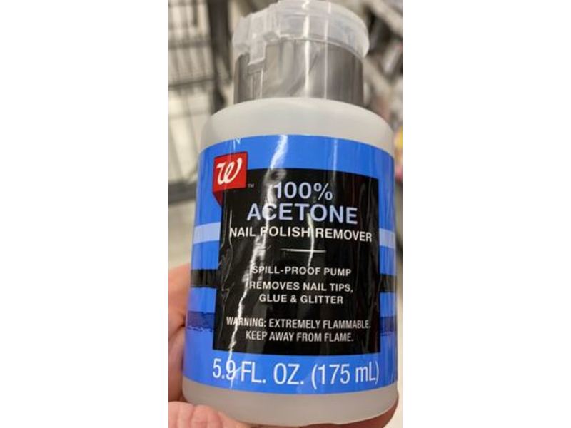 Walgreens Nail Polish Remover, 100% Acetone, 5.9 fl oz/175 mL