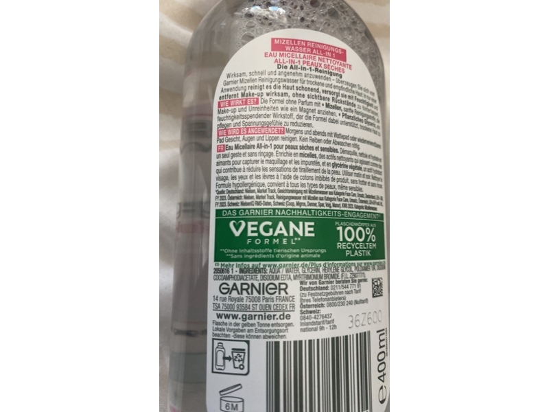 Garnier Skin Active All-In-1 Micellar Water, 400 mL