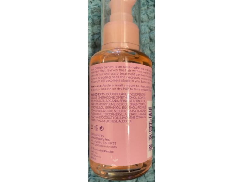 Luseta Hydrating & Volumize Hair Serum, Rose Oil, 3.38 fl oz/100 mL