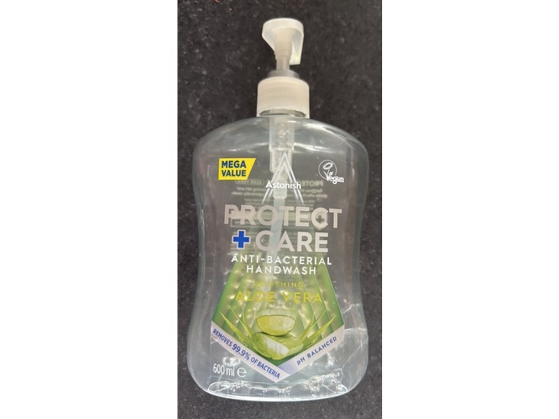 Astonish Protect + Care Anti-Bacterial Handwash, Soothing Aloe Vera, 600 mL, Pack Of 2