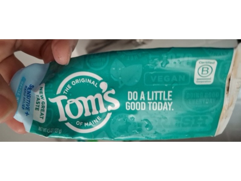 Tom’s Of Maine Sensitive+Rapid Relief Toothpaste, Gentle Mint, 4.5 oz/127 g