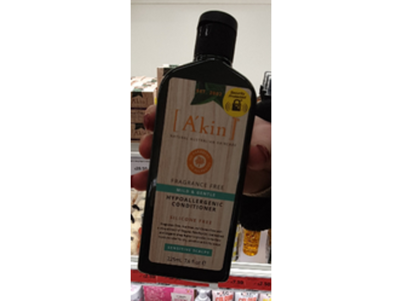 A'kin Mild & Gentle Conditioner, Fragrance-Free, 6.7 fl oz/225 ml
