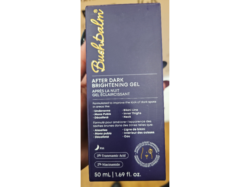 Bushbalm After Dark Brightening Gel, Niacinamide & Tranexamic Acid, 1.69 fl oz/50 mL