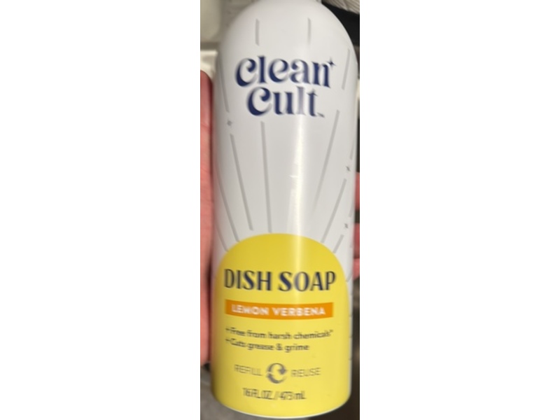 Clean Cult Dish Soap, Lemon Verbena, 16 fl oz/473 mL