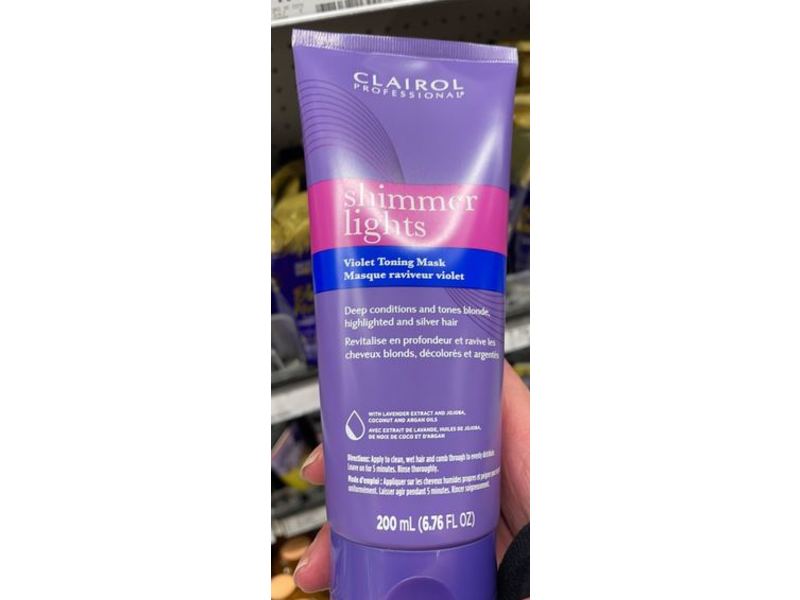 Clairol Professional Violet Toning Mask, Shimmer Lights, 6.76 fl oz/200 mL