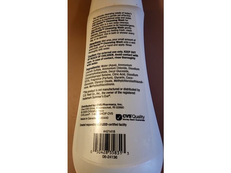 Cvs Health Sensitive Skin Cleansing Wash, 15 fl oz/444 mL