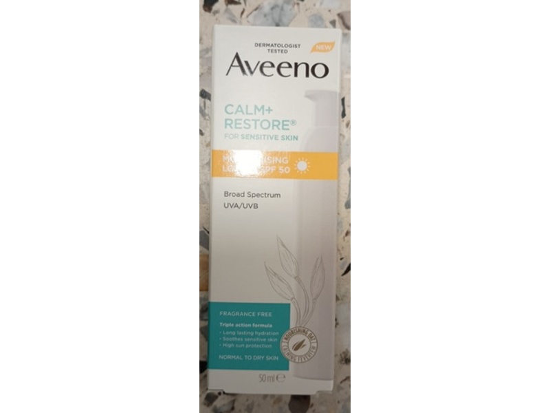 Aveeno Calm + Restore Moisturizing Lotion, SPF 50, 50 mL