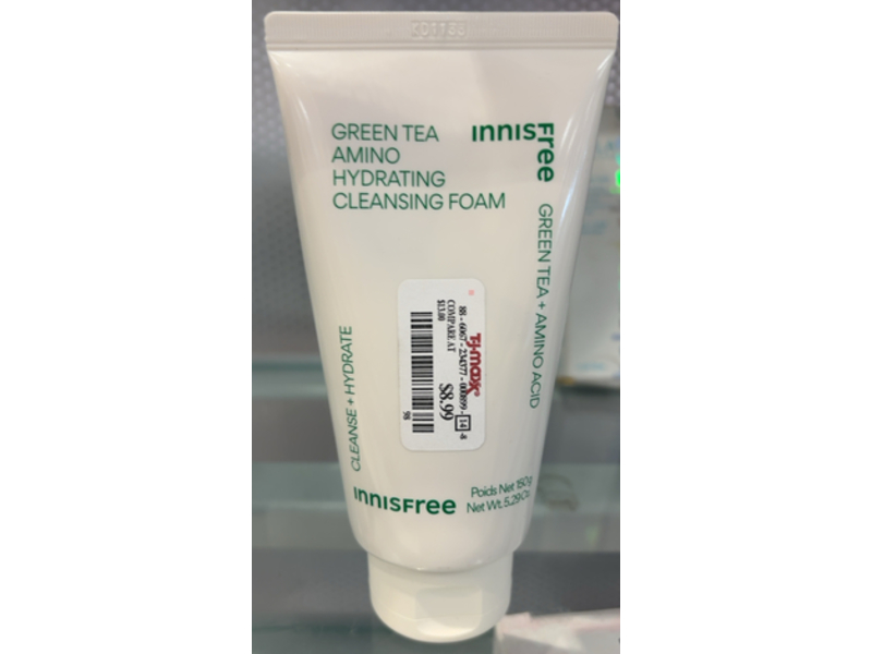 Innisfree Hydrating Cleansing Foam, Green Tea + Amino Acid, 5.29 oz/150 g