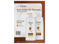 Dove Anti-Frizz Oil Therapy Shampoo & Conditioner Set, Coconut Oil, 40 fl oz/1.18 L - thumbnail 1