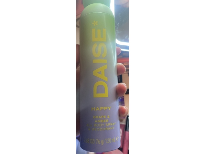 Daise Happy All Body Spray & Deodorant, Grape & Amber, 2.68 oz/120 mL