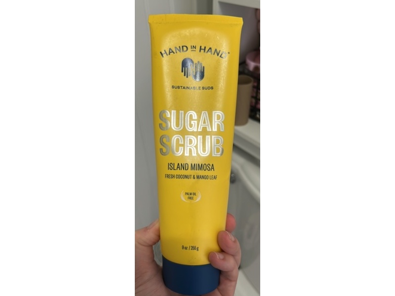 Hand In Hand Sugar Scrub, Island Mimosa Fresh Coconut & Mango Leaf, 9 oz/255 g