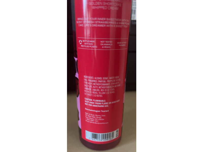 Bath & Body Works Fine Fragrance Mist, Strawberry Pound Cake, 8 fl oz/236mL