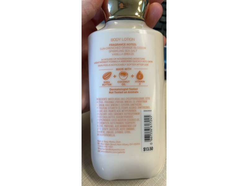 Bath & Body Works Body Lotion, Sunkissed, Shea butter + Vitamin E, 8 fl oz/236 mL