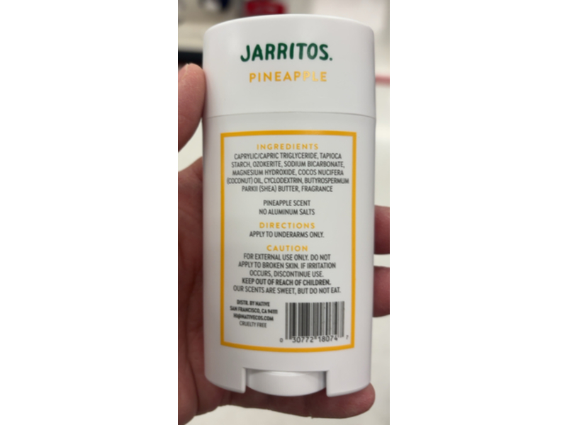 Native Deodorant, Jarritos Pineapple, 2.65 oz/75 g