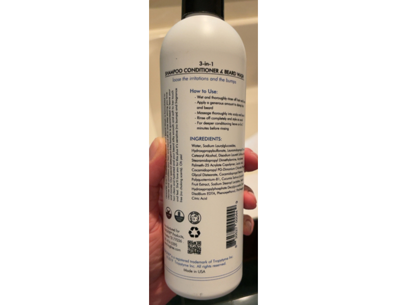 Fragfre 3 In 1 Shampoo, Conditioner & Beard Wash, 12 fl oz/355 mL