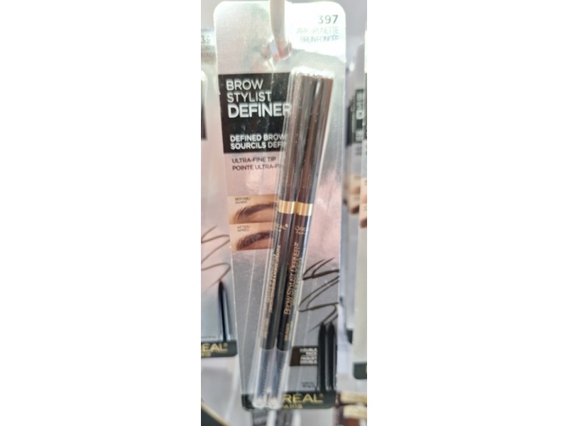 L'Oreal Paris Brow Stylist Definer, 397 Dark Brunette, 0.003 oz, 2 Count