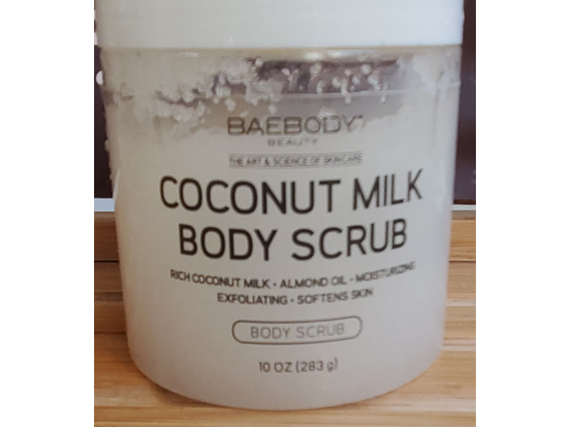 Baebody Body Scrub, Coconut Milk, 10 oz/283 g