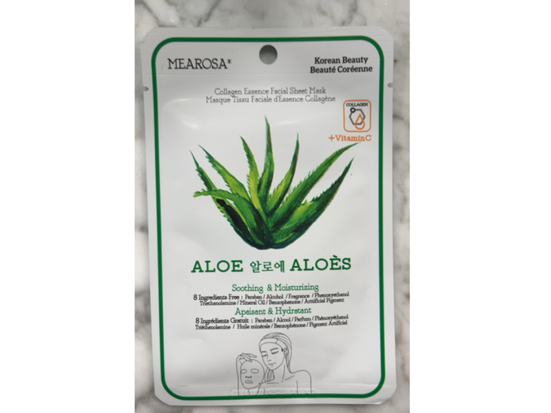 Mearosa Collagen Essence Facial Sheet Mask, Aloe, 1 Count