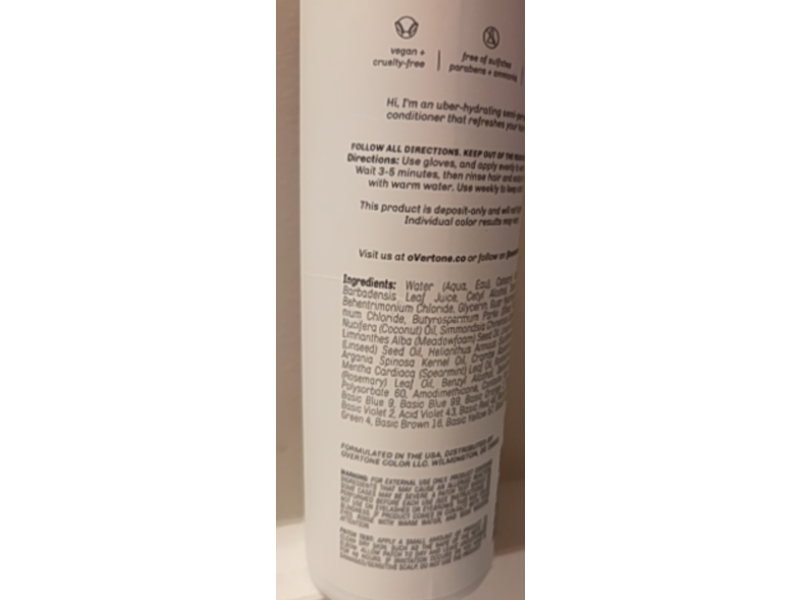 Overtone Vibrant Purple Daily Conditioner, 8 fl oz/237 mL