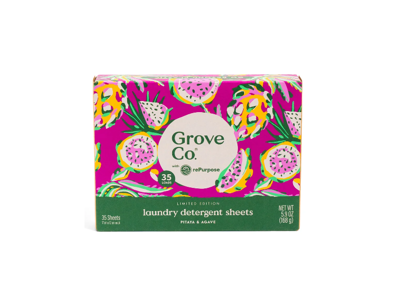 Grove Co. Laundry Detergent Sheets, Pitaya & Agave, 35 Loads, 35.9 oz/168 g, 5 Count